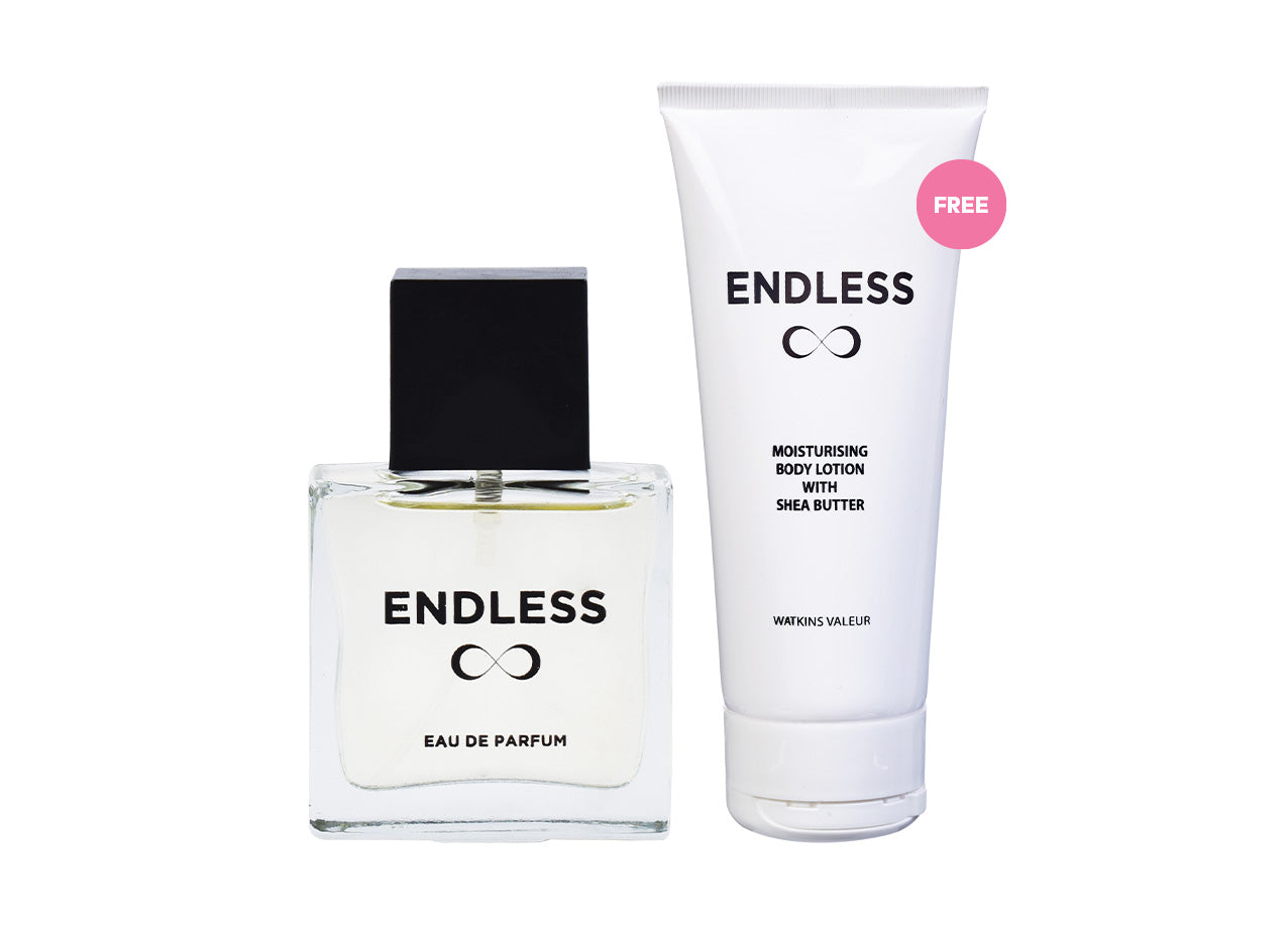 ENDLESS FOR HER EAU DE PARFUM 30ML FREE ENDLESS MOISTURISING BODY LOTION WITH SHEA BUTTER 100ML