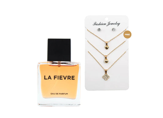 LA FIEVRE EAU DE PARFUM 30ML FREE 3 CHAIN AND EARRING SET