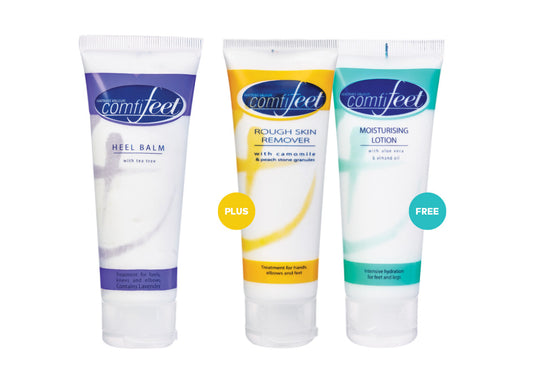 HEEL BALM 75ML PLUS ROUGH SKIN REMOVER 75ML FREE MOISTURISING LOTION 75ML