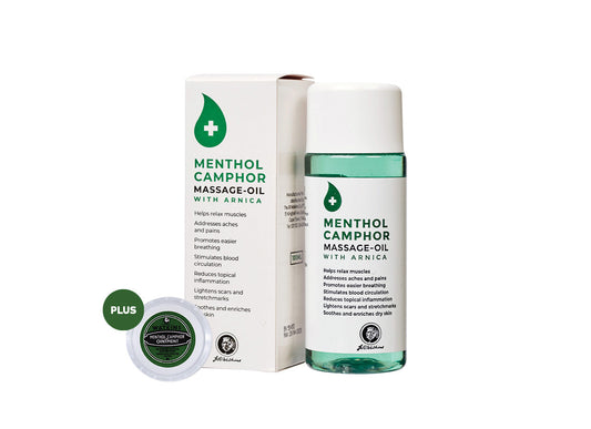 MENTHOL CAMPHOR MASSAGE OIL WITH ARNICA 100ML PLUS MENTHOL CAMPHOR OINTMENT 8G